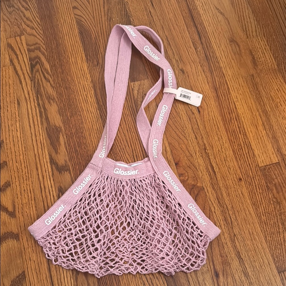 Glossier Dusty Pink Net Shopping Bag